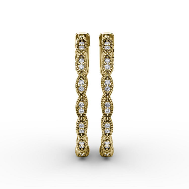 Flawless Filigree Diamond Hoops 