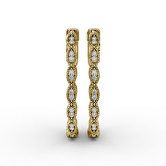 Flawless Filigree Diamond Hoops 
