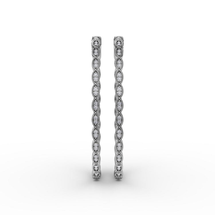 Flawless Filigree Diamond Hoops 