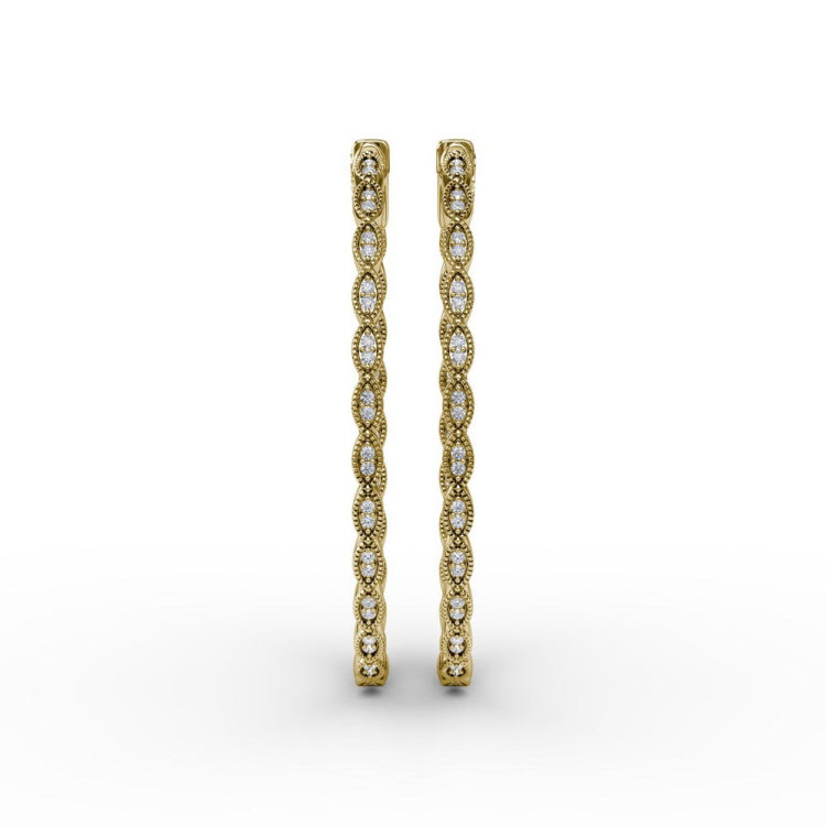 Flawless Filigree Diamond Hoops 