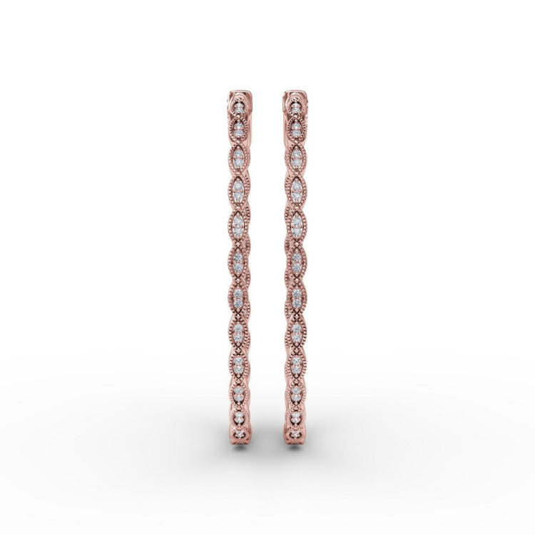Flawless Filigree Diamond Hoops 