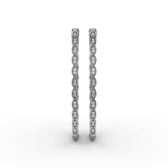 Flawless Filigree Diamond Hoops 