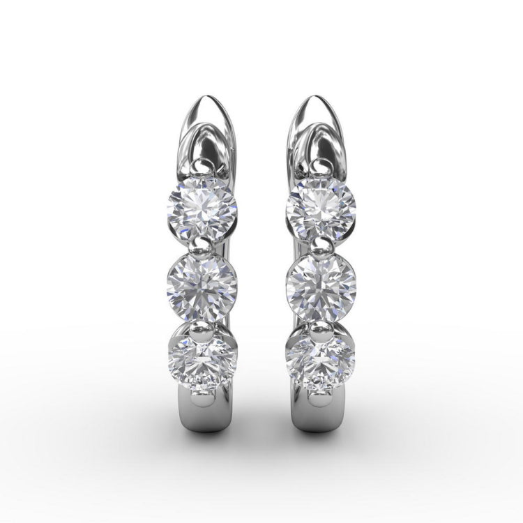 Empire Diamond Hoop Earrings 