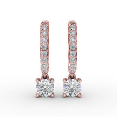 Single Diamond Drop Earrings
