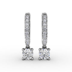 Single Diamond Drop Earrings