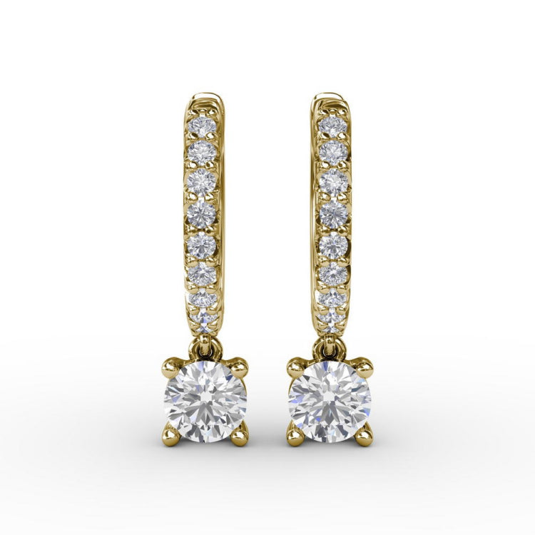 Single Diamond Drop Earrings