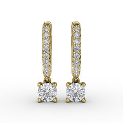 Single Diamond Drop Earrings