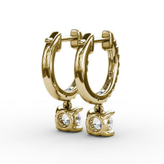 Single Diamond Drop Earrings
