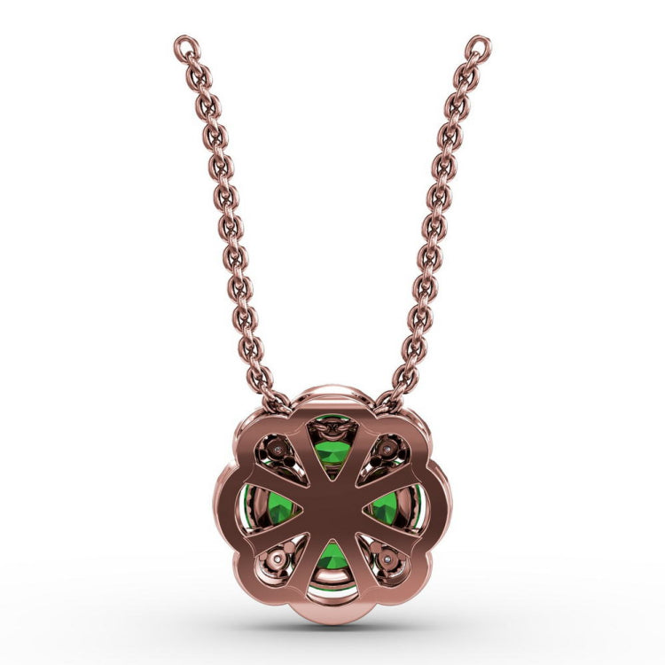 Love in Bloom Emerald and Diamond Pendant 
