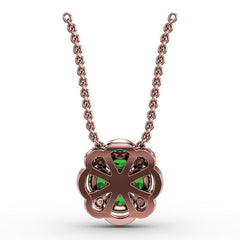 Love in Bloom Emerald and Diamond Pendant 