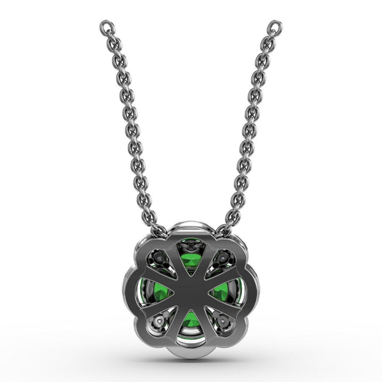 Love in Bloom Emerald and Diamond Pendant 