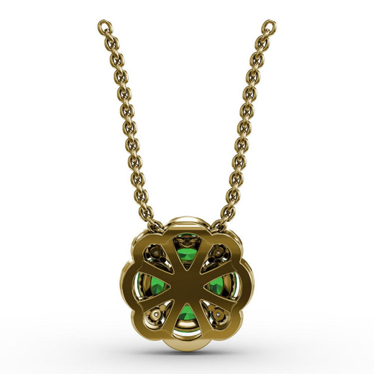 Love in Bloom Emerald and Diamond Pendant 
