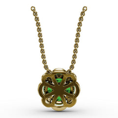 Love in Bloom Emerald and Diamond Pendant 