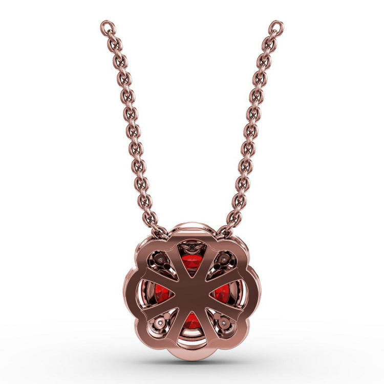 Love in Bloom Ruby and Diamond Pendant 