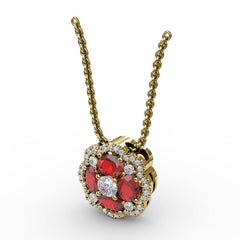 Love in Bloom Ruby and Diamond Pendant 