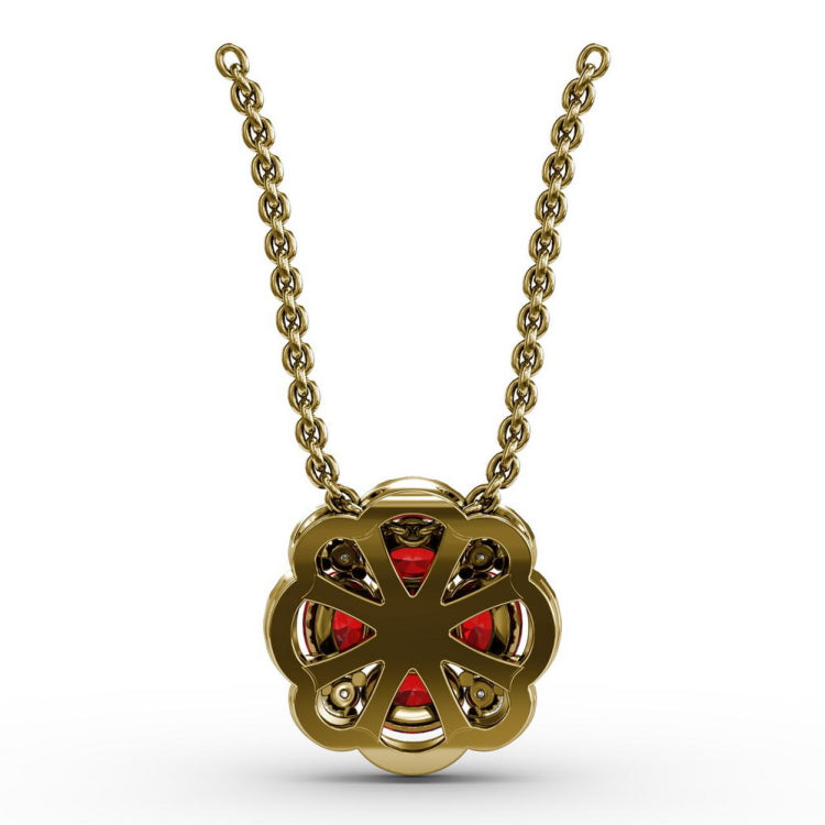 Love in Bloom Ruby and Diamond Pendant 