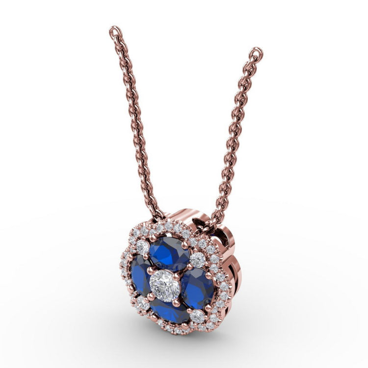 Love in Bloom Sapphire and Diamond Pendant 