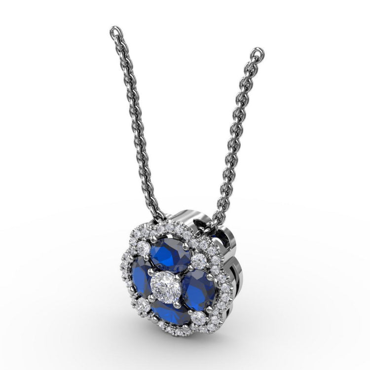 Love in Bloom Sapphire and Diamond Pendant 