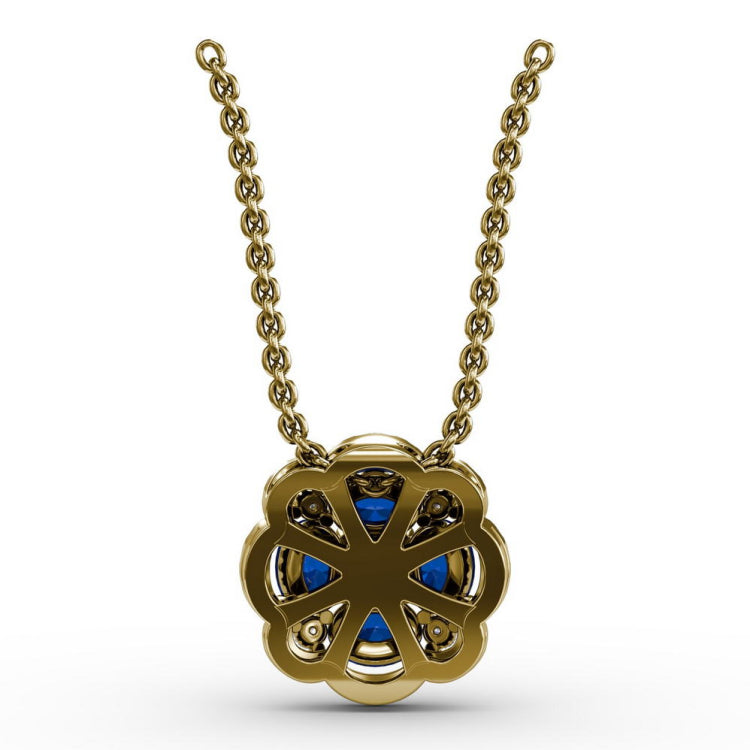 Love in Bloom Sapphire and Diamond Pendant 