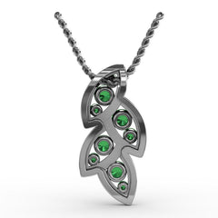 Glam Galore Emerald and Diamond Leaf Pendant
