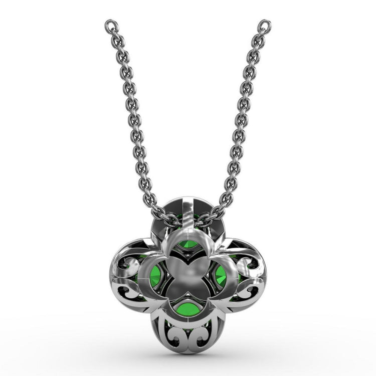 Flower Emerald and Diamond Pendant 