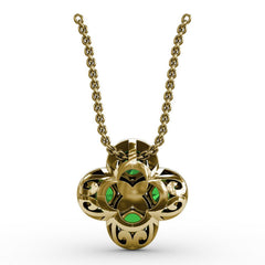 Flower Emerald and Diamond Pendant 