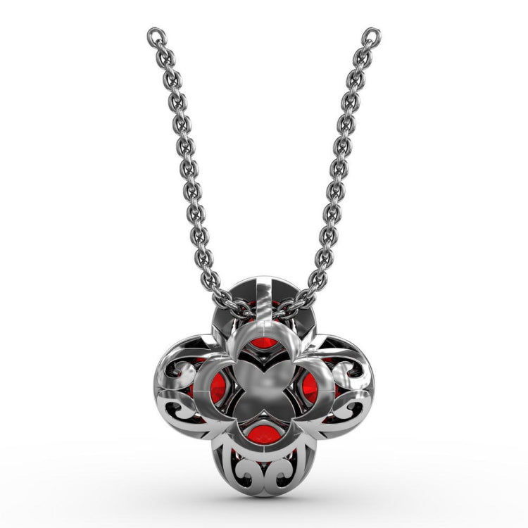 Flower Ruby and Diamond Pendant 