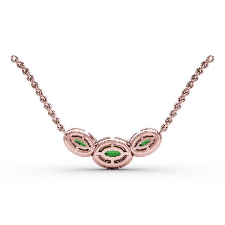 Three Stone Oval Pendant 