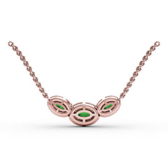 Three Stone Oval Pendant 