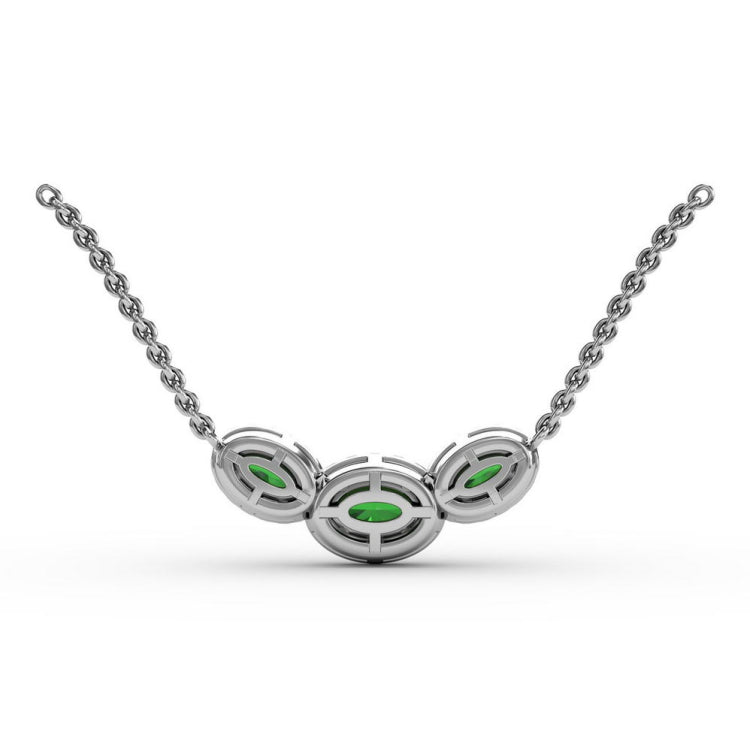 Three Stone Oval Pendant 