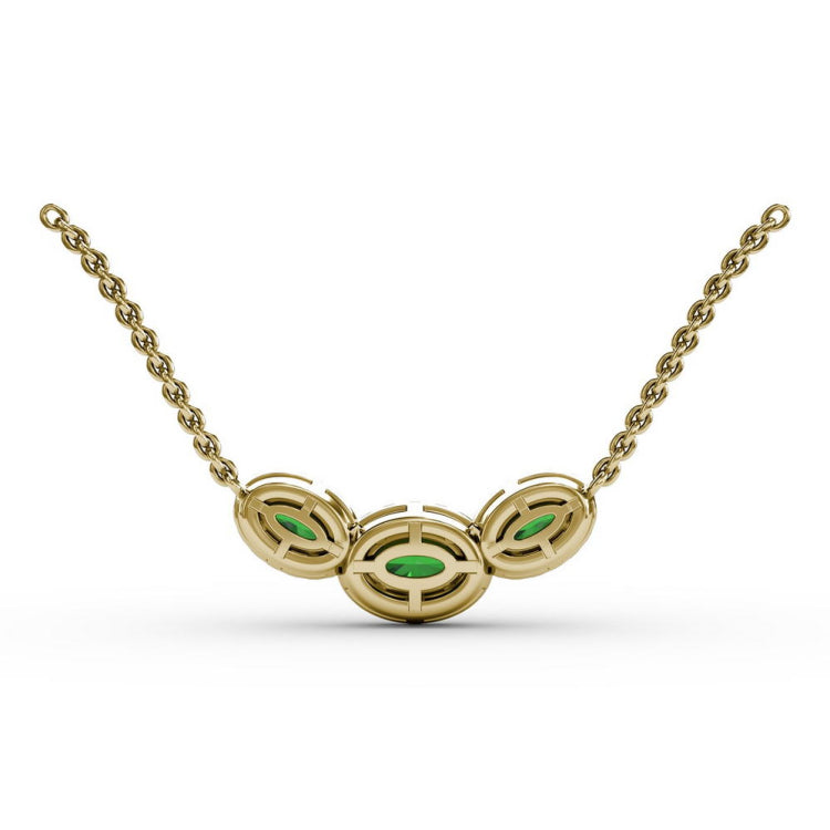 Three Stone Oval Pendant 