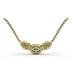 Three Stone Oval Pendant 