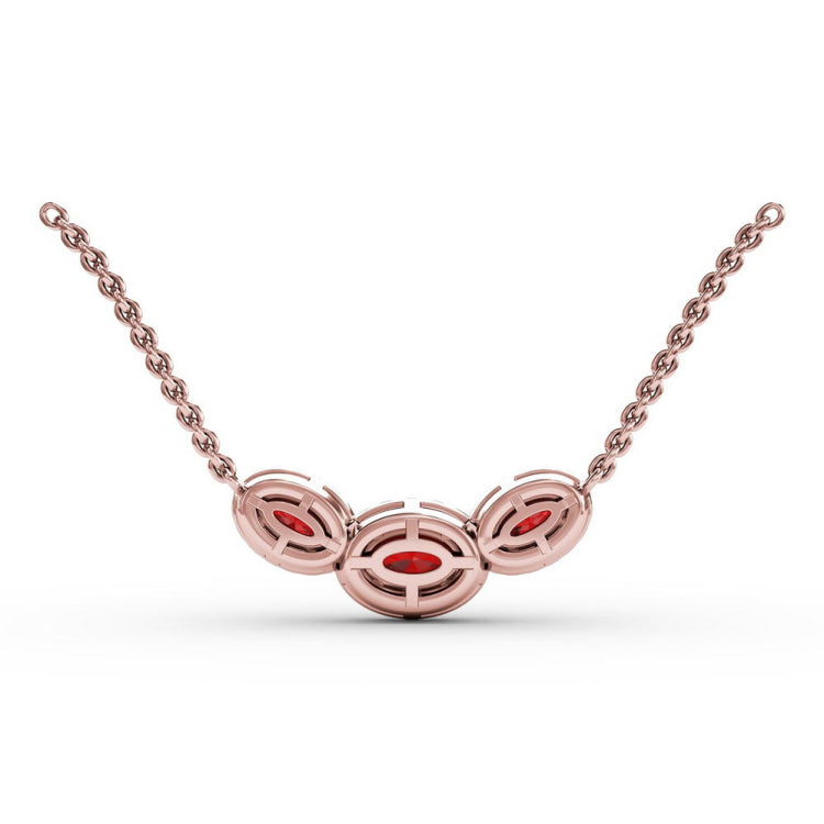 Three Stone Oval Pendant 