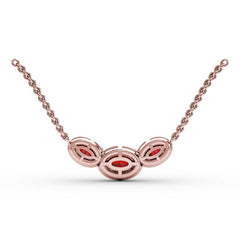 Three Stone Oval Pendant 