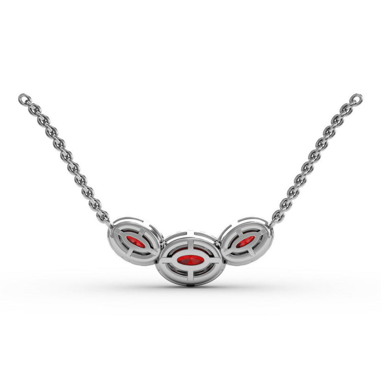 Three Stone Oval Pendant 