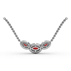 Three Stone Oval Pendant 