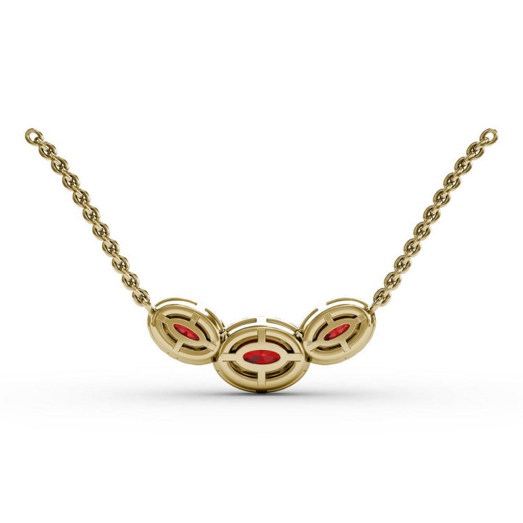 Three Stone Oval Pendant 
