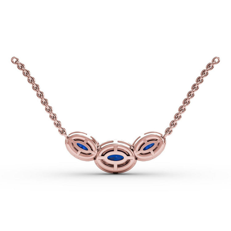 Three Stone Oval Pendant 