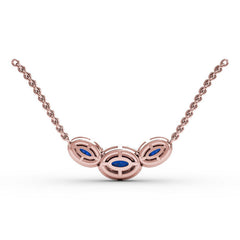 Three Stone Oval Pendant 