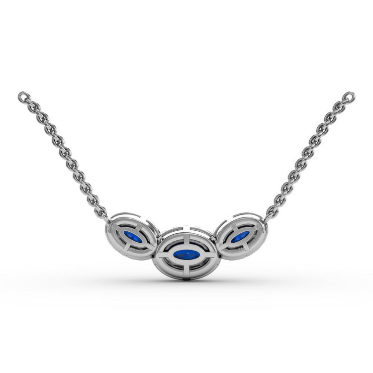 Three Stone Oval Pendant 