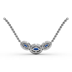 Three Stone Oval Pendant 