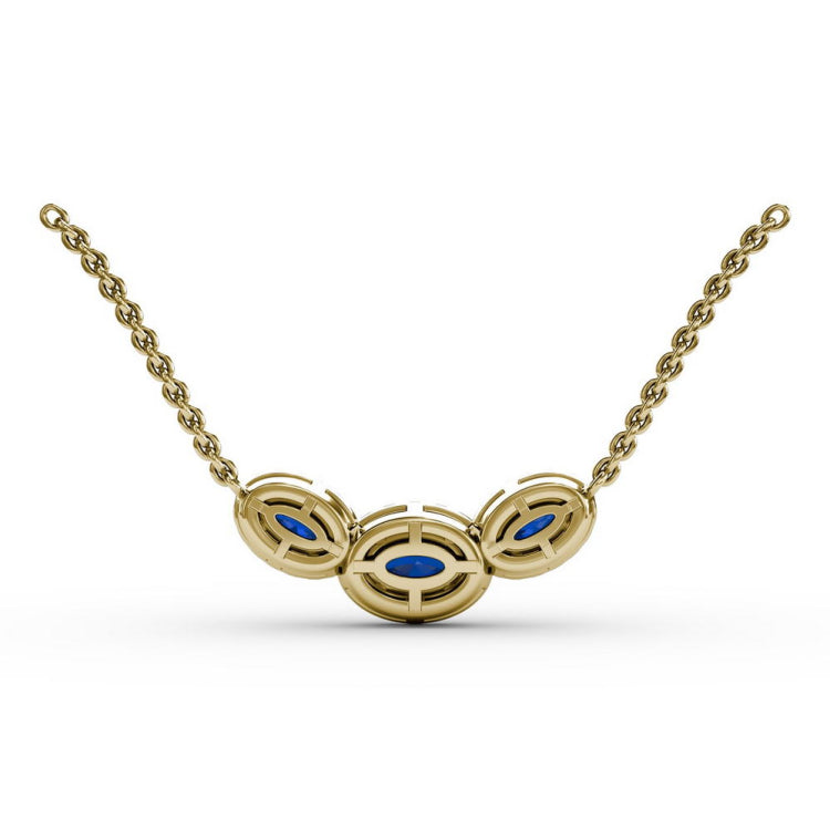 Three Stone Oval Pendant 