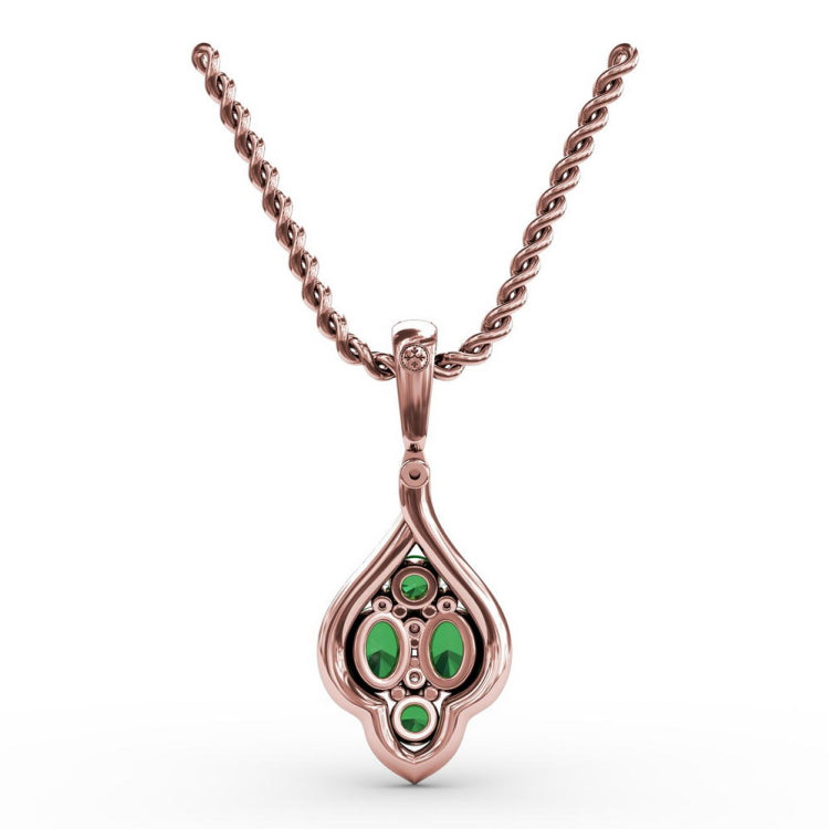 Precious Emerald and Diamond Pendant 