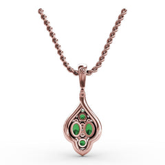 Precious Emerald and Diamond Pendant 
