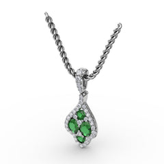 Precious Emerald and Diamond Pendant 