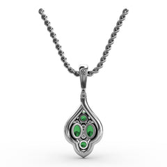 Precious Emerald and Diamond Pendant 