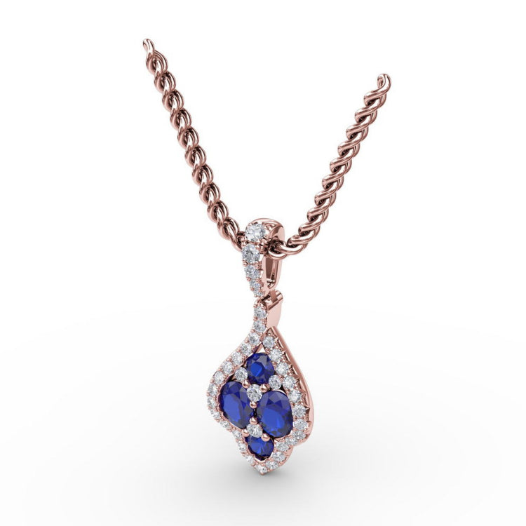 Precious Sapphire and Diamond Pendant 