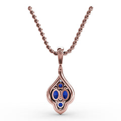 Precious Sapphire and Diamond Pendant 