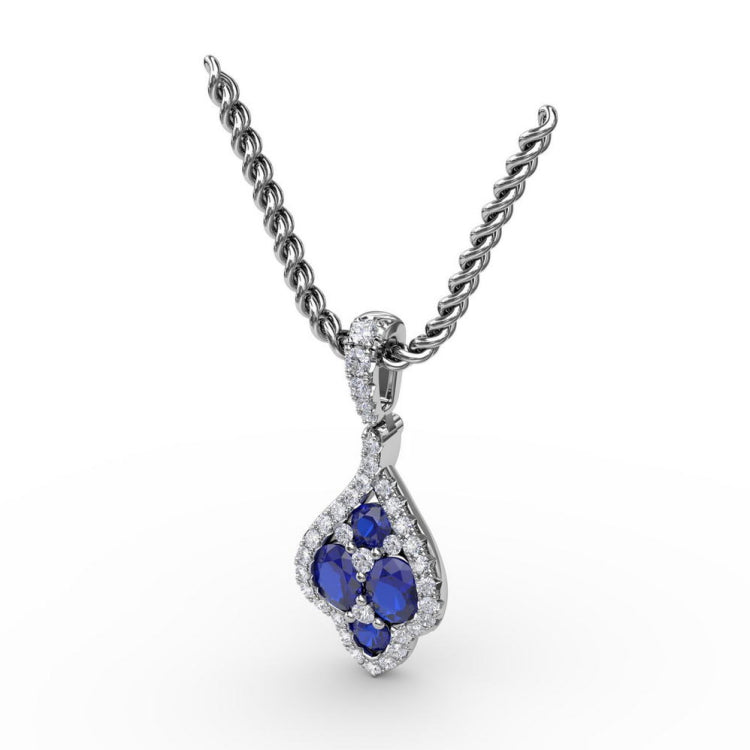 Precious Sapphire and Diamond Pendant 