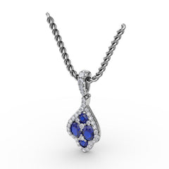Precious Sapphire and Diamond Pendant 